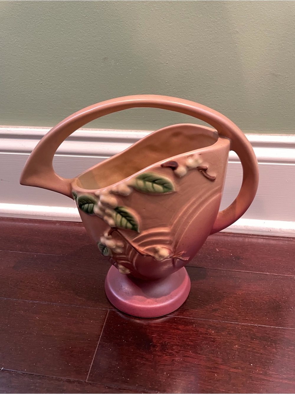 Vintage Pink Floral Ceramic Pitcher